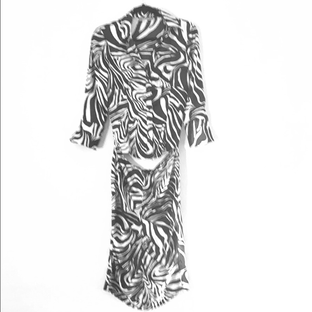 Rinascimento zebra print shirt/skirt set
